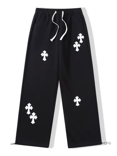Black Street Cross Baggy Pants – Urban Streetwear Style