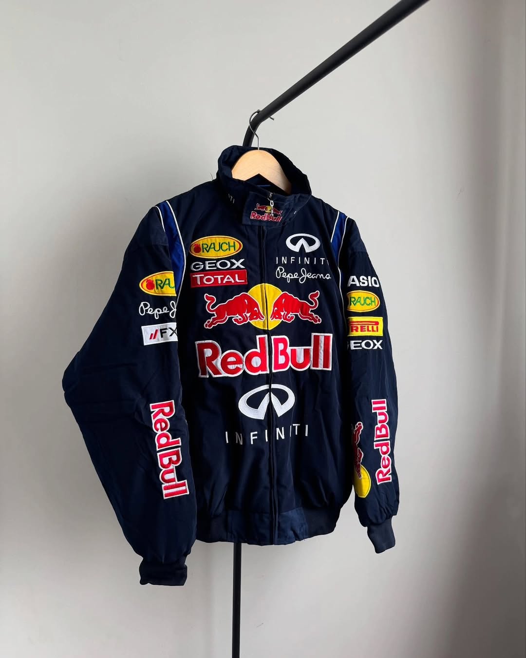 Red Bull Vintage Embroidered Racing Jacket – Classic Motorsport Edition