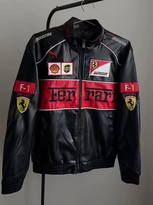 Ferrari F1 Premium Leather Racing Jacket – Elite Motorsport Apparel