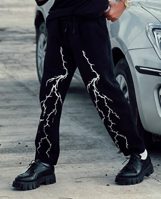 Lighting Thunder Oversized Baggy Pants – Streetwear Style