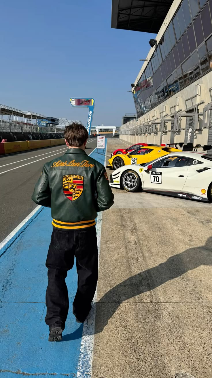 Porsche Embroidered Leather Jacket – Luxury Racing Collection by zenthreads