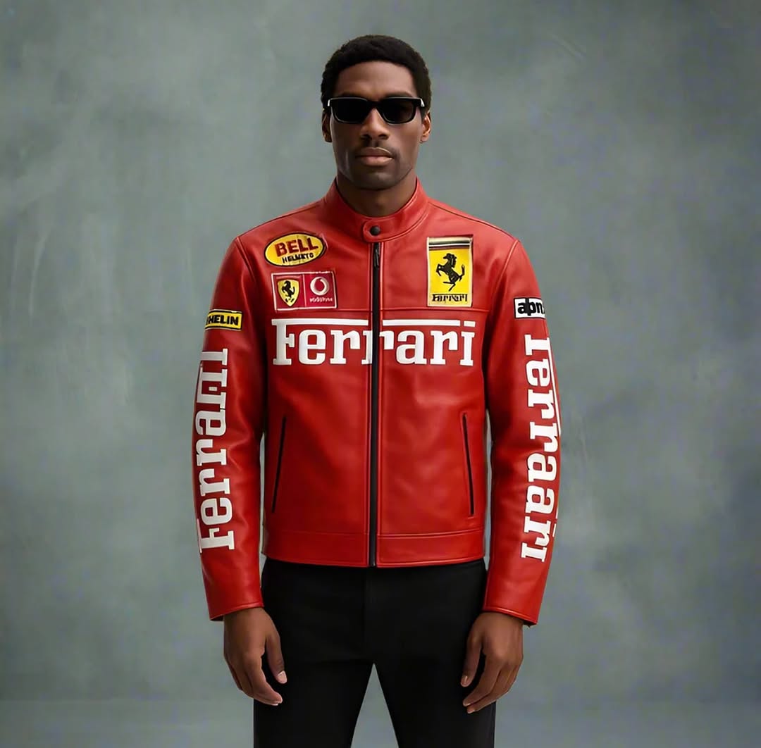 Red Ferrari F1 Racing Leather Jacket | Zenthreads