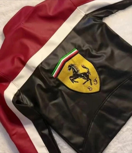 Ferrari Heritage Leather F1 Racing Jacket – Timeless Design