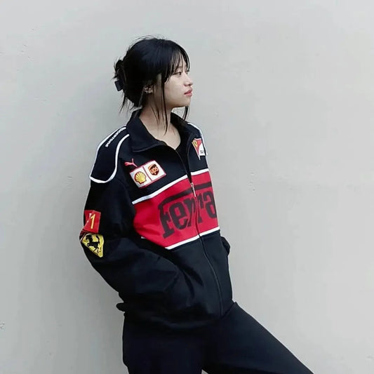 Black Ferrari F1 Racing Jacket | Iconic Style For Motorsport