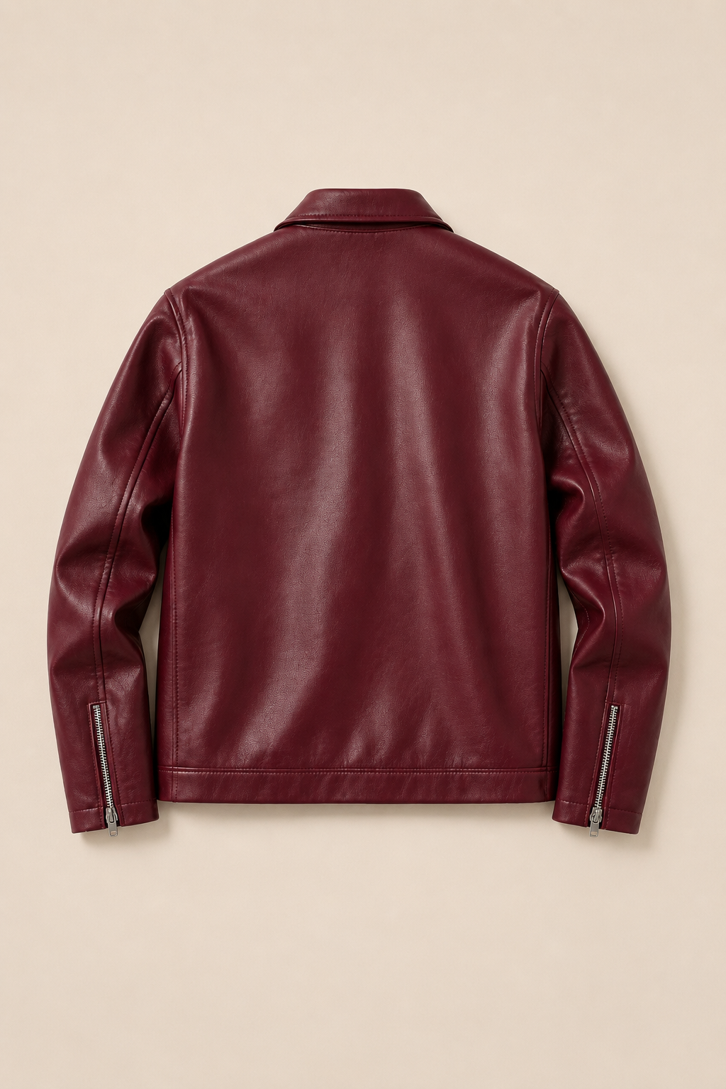 Burgundy Faux Leather Casual Jacket for Men | Premium Quality