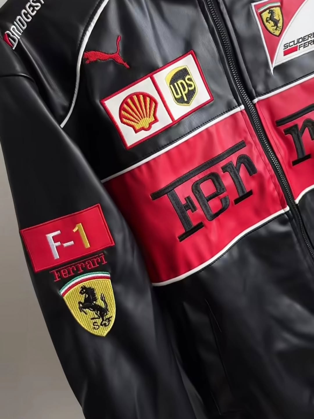Ferrari F1 Premium Leather Racing Jacket – Elite Motorsport Apparel